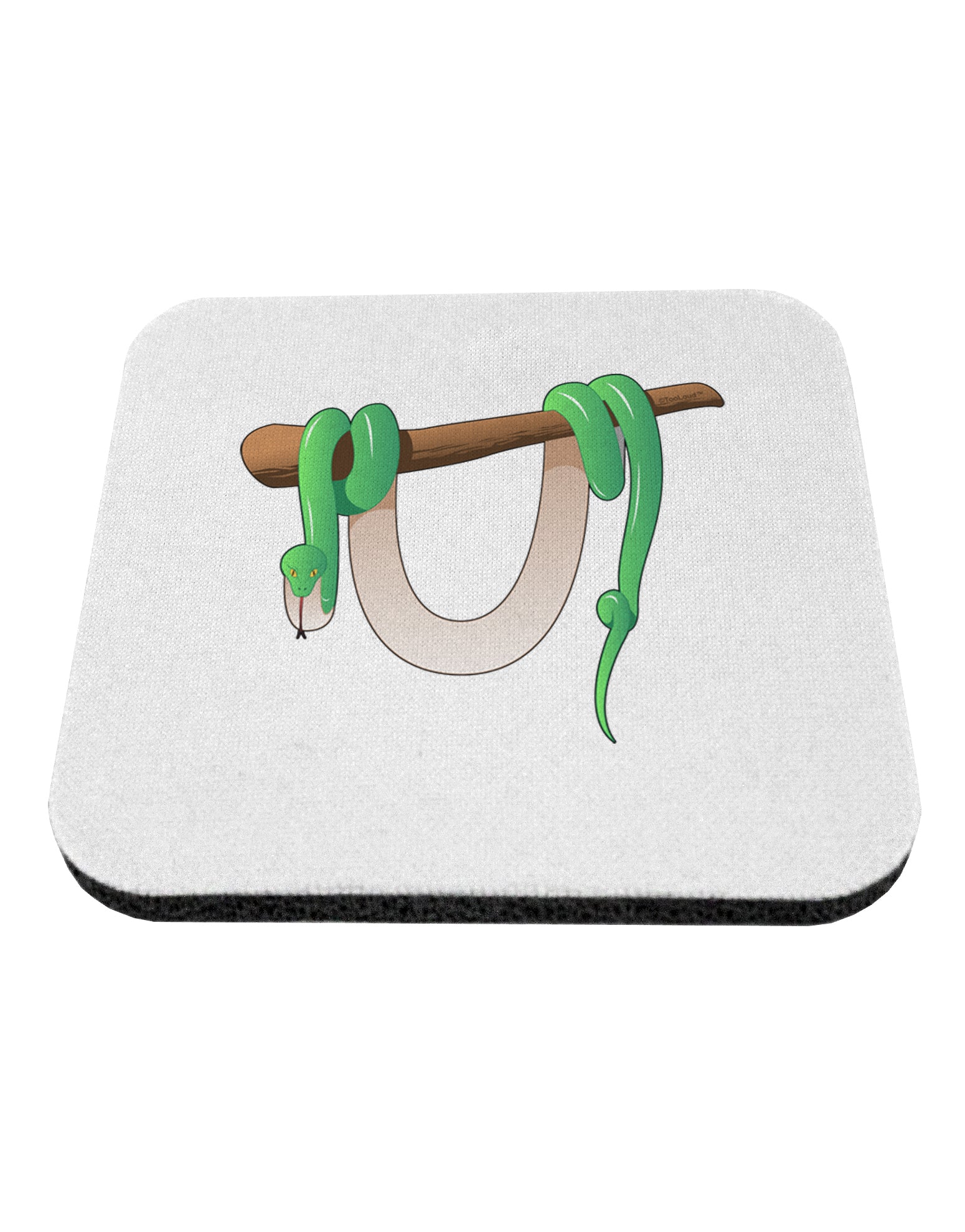 Anaconda Design Green Coaster-Coasters-TooLoud-White-Davson Sales