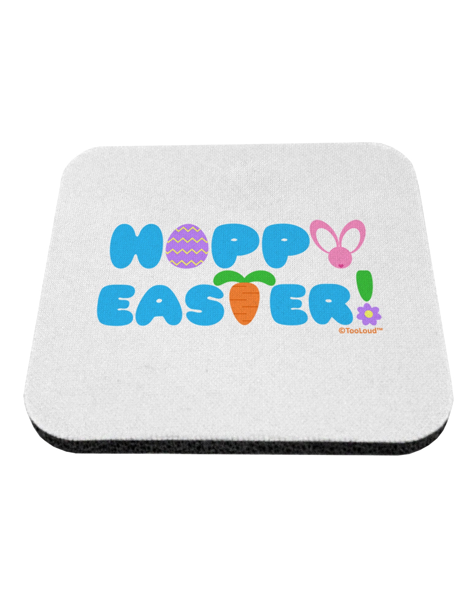 Cute Decorative Hoppy Easter Design Coaster by TooLoud-Coasters-TooLoud-White-Davson Sales