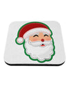 Cute Santa Claus Face Faux Applique Coaster-Coasters-TooLoud-White-Davson Sales