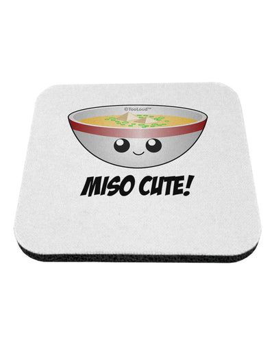 Miso Cute - Cute Miso Soup Bowl Coaster by TooLoud-Coasters-TooLoud-White-Davson Sales