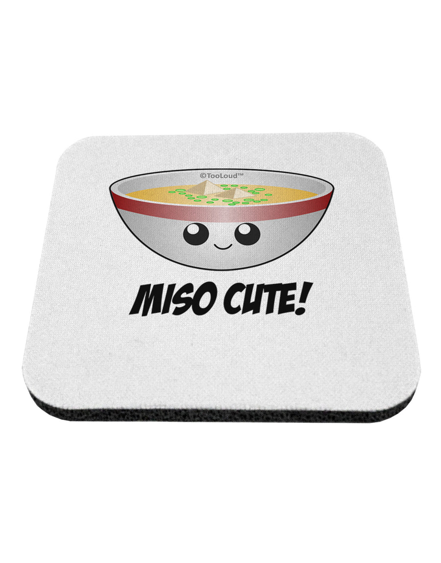 Miso Cute - Cute Miso Soup Bowl Coaster by TooLoud-Coasters-TooLoud-White-Davson Sales