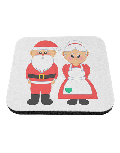 Cute Mr and Mrs Santa Claus Couple Christmas Coaster-Coasters-TooLoud-White-Davson Sales