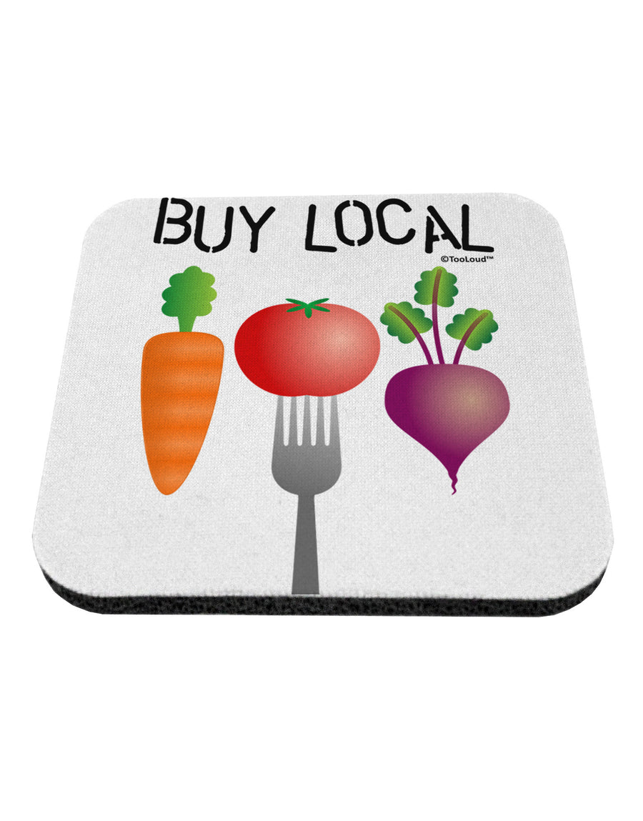 Buy Local - Vegetables Design Coaster-Coasters-TooLoud-White-Davson Sales