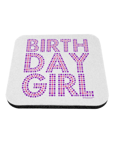 Birthday Girl - Pink and Purple Dots Coaster by TooLoud-Coasters-TooLoud-White-Davson Sales