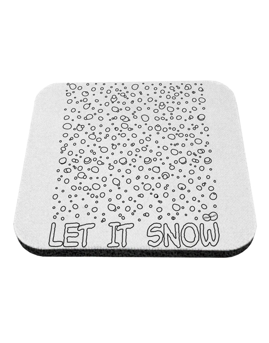 Let It Snow Text Snowflakes - Christmas Coaster-Coasters-TooLoud-White-Davson Sales