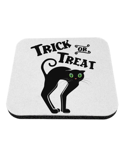 Trick or Treat Cute Black Cat Halloween Coaster-Coasters-TooLoud-White-Davson Sales