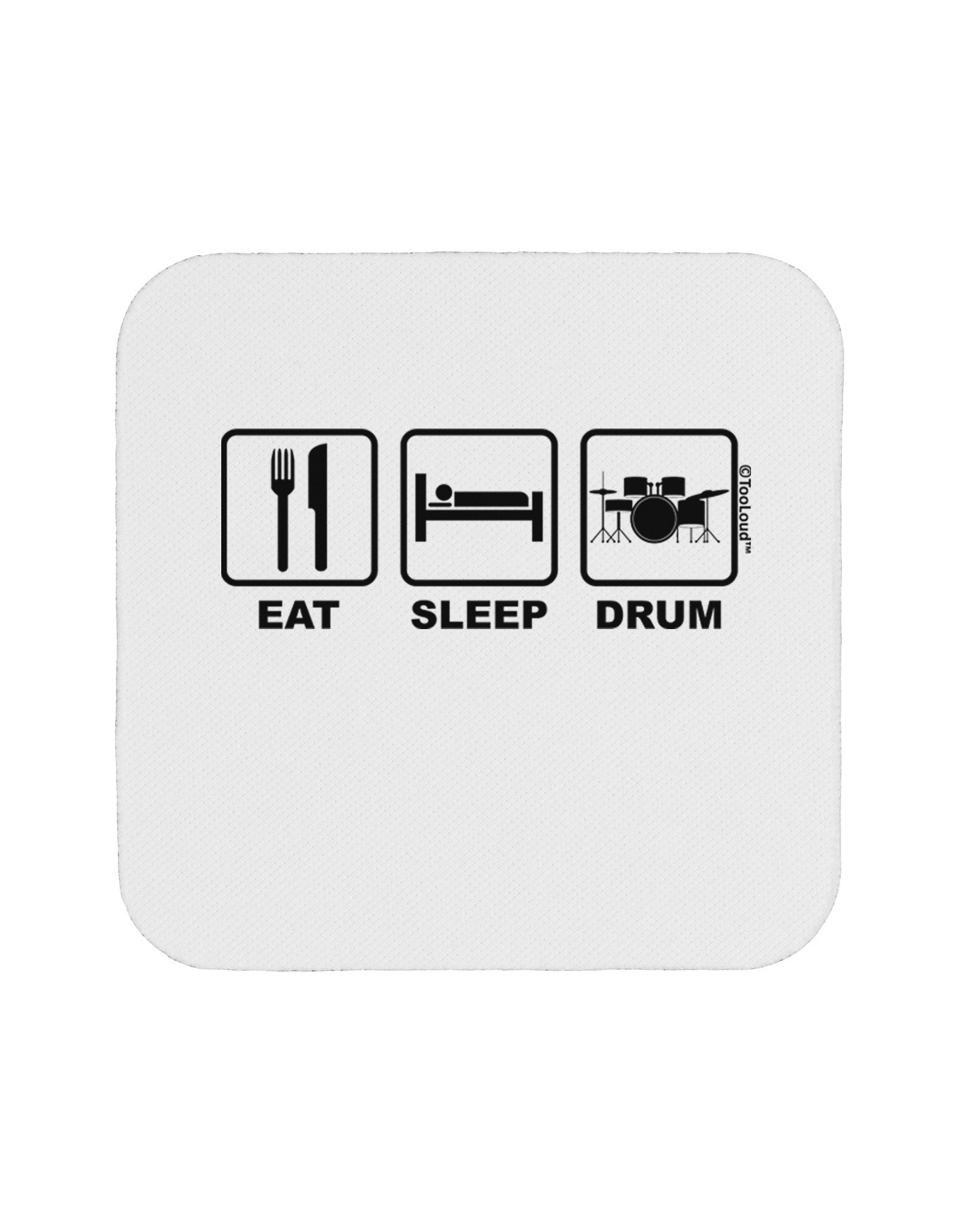 Eat Sleep Drum Design Coaster by TooLoud-Coasters-TooLoud-White-Davson Sales