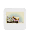 Bighorn Ram WatercolorText Coaster-Coasters-TooLoud-White-Davson Sales