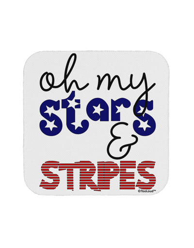 Oh My Stars and Stripes - Patriotic Design Coaster-Coasters-TooLoud-White-Davson Sales