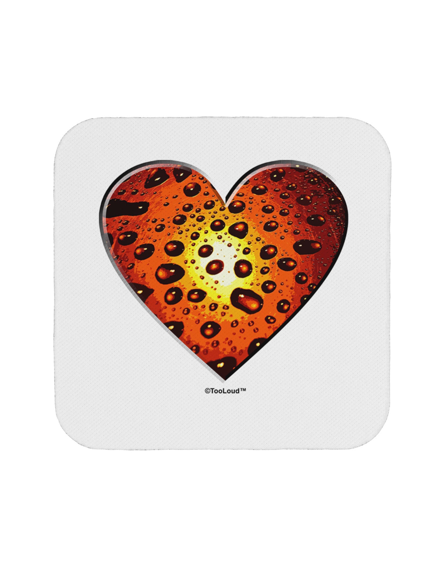 Water Droplet Heart Orange Coaster by TooLoud-Coasters-TooLoud-White-Davson Sales