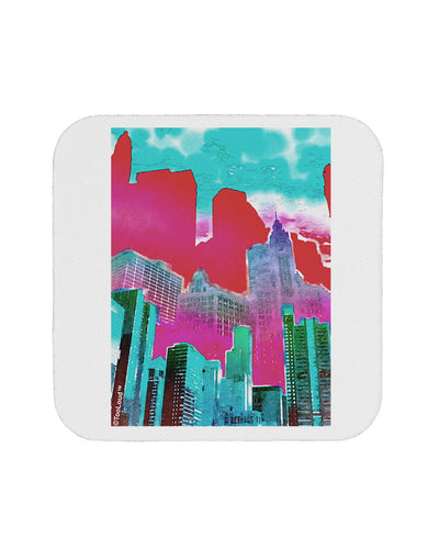 Chicago Abstract 2 Watercolor Coaster-Coasters-TooLoud-White-Davson Sales
