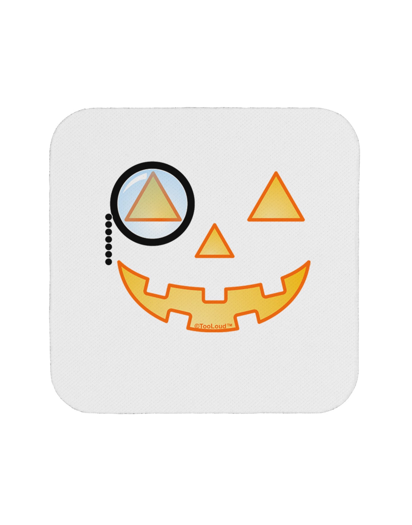 Monocle Jack-o-Lantern Color Coaster-Coasters-TooLoud-White-Davson Sales