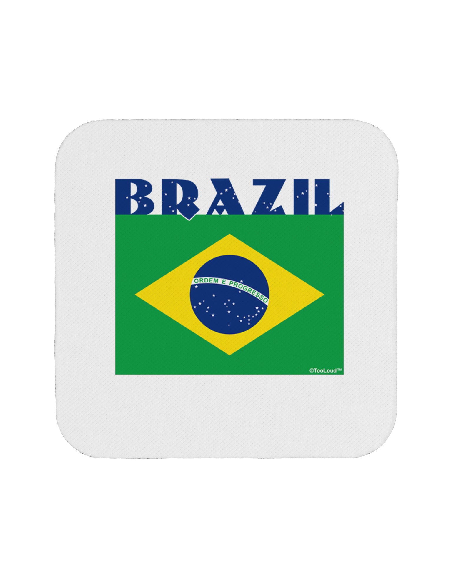 Brazil Flag Coaster-Coasters-TooLoud-1-Davson Sales