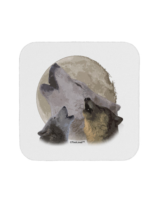 Three Wolves Howling at the Moon Coaster by TooLoud-Coasters-TooLoud-White-Davson Sales