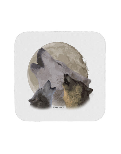 Three Wolves Howling at the Moon Coaster by TooLoud-Coasters-TooLoud-White-Davson Sales