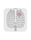 Skeleton Ribcage with Pink Heart Halloween Coaster-Coasters-TooLoud-White-Davson Sales