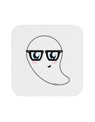 Cute Nerd Ghost Halloween Coaster-Coasters-TooLoud-White-Davson Sales