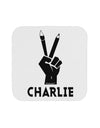 Hand Peace Sign - Charlie Design Coaster by TooLoud-Coasters-TooLoud-White-Davson Sales