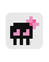 Retro 8-Bit Skull with Pink Bow Coaster-Coasters-TooLoud-White-Davson Sales