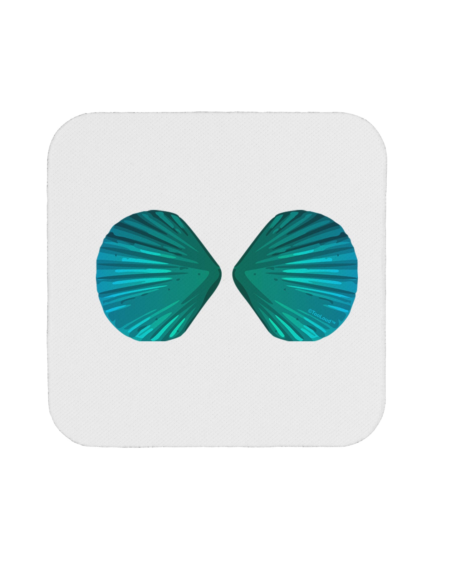 Mermaid Shell Bra Blue Coaster by TooLoud-Coasters-TooLoud-1-Davson Sales