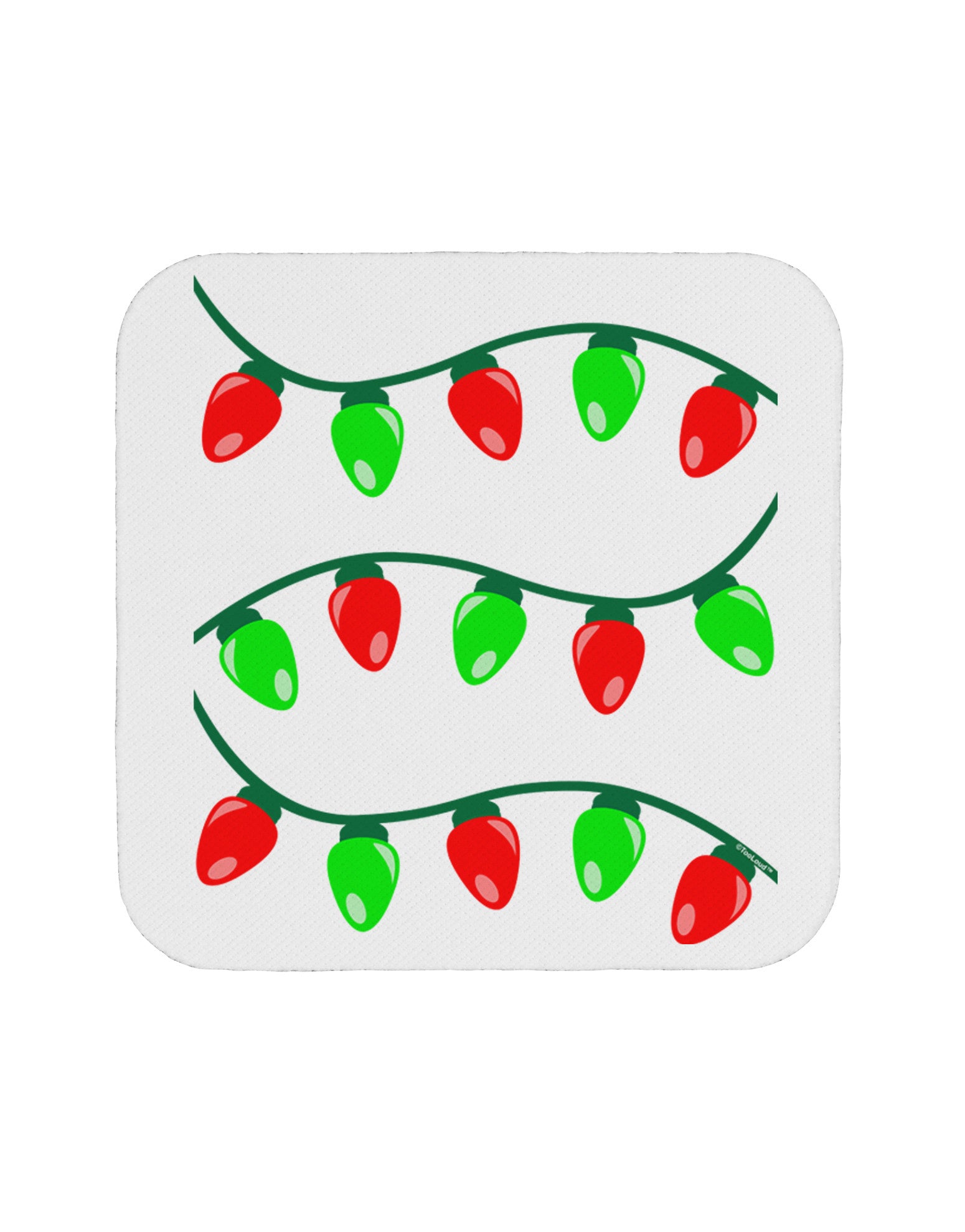 Christmas Lights Red and Green Coaster-Coasters-TooLoud-White-Davson Sales
