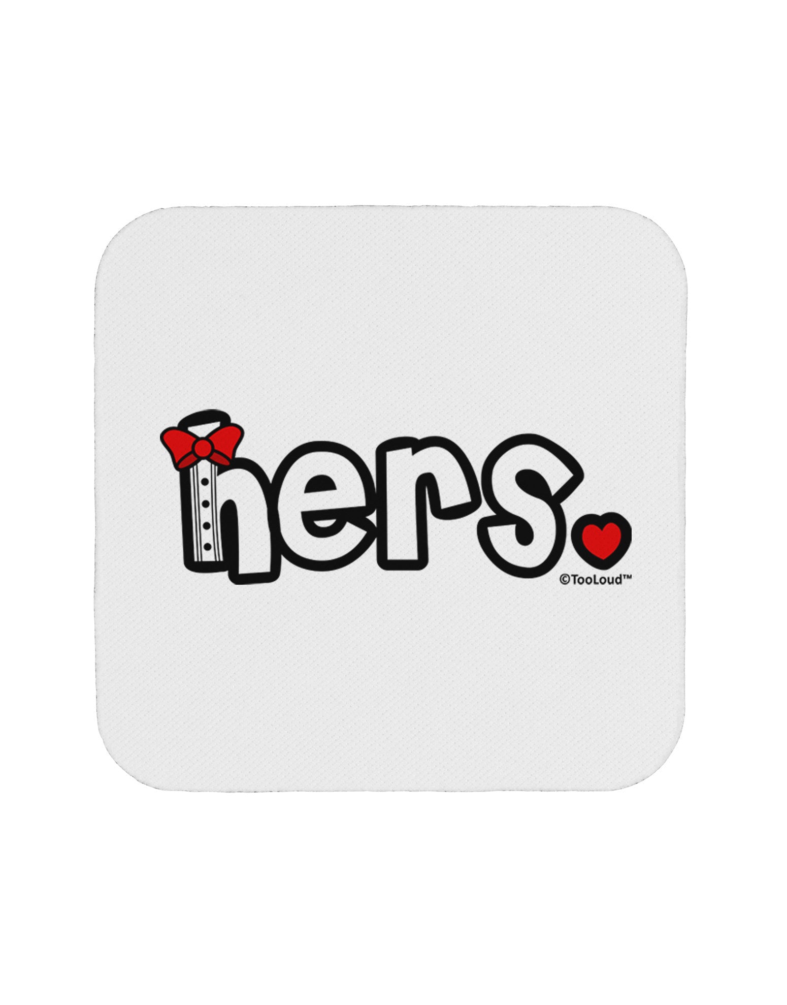 Matching His and Hers Design - Hers - Red Bow Tie Coaster by TooLoud-Coasters-TooLoud-White-Davson Sales