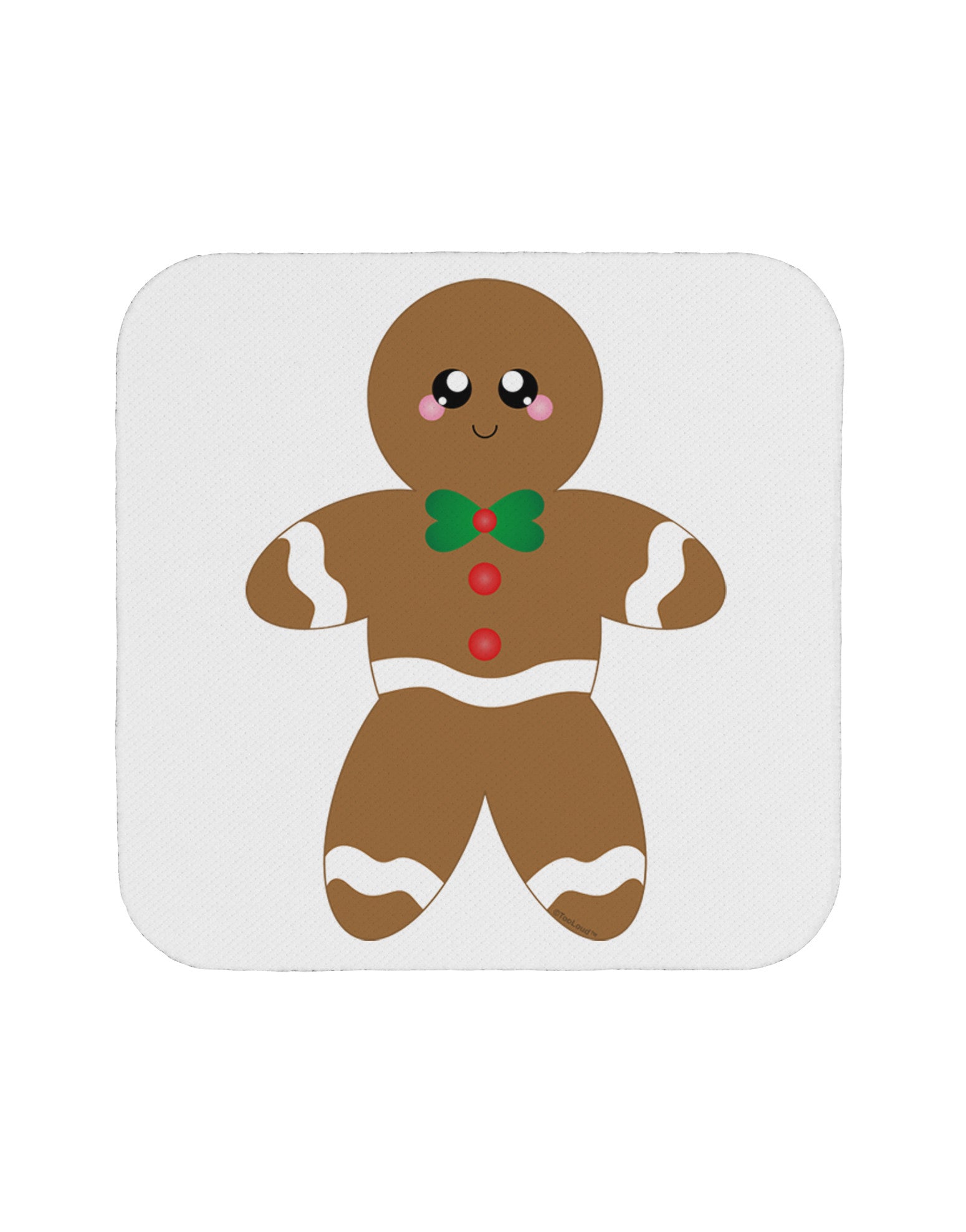 Cute Gingerbread Man Christmas Coaster-Coasters-TooLoud-White-Davson Sales