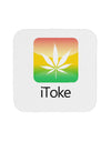 iToke Logo - Marijuana Leaf Coaster-Coasters-TooLoud-White-Davson Sales