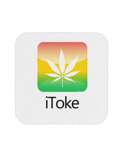 iToke Logo - Marijuana Leaf Coaster-Coasters-TooLoud-White-Davson Sales