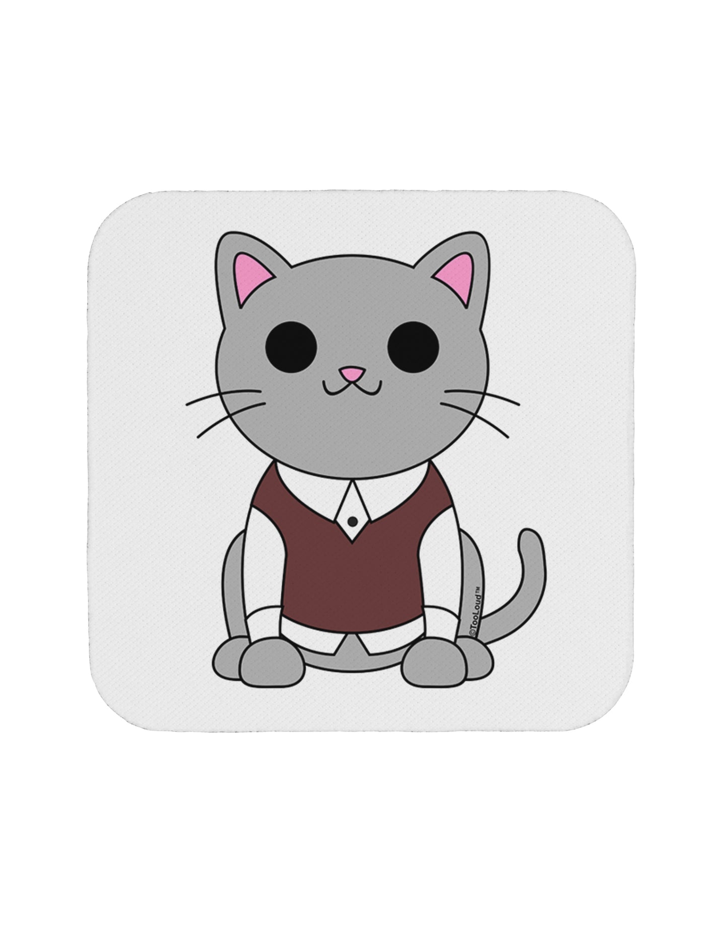 Cute Sweater Vest Cat Design Coaster by TooLoud-Coasters-TooLoud-White-Davson Sales