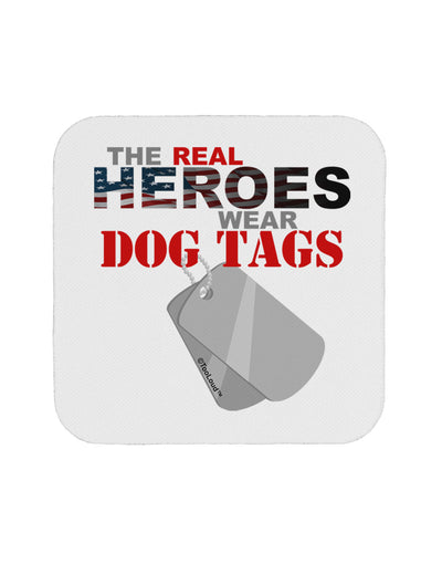 Heroes Dog Tags Coaster-Coasters-TooLoud-White-Davson Sales