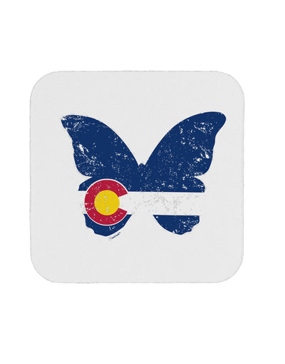 TooLoud Grunge Colorado Butterfly Flag Coaster-Coasters-TooLoud-1 Piece-Davson Sales