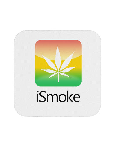 iSmoke Logo - Marijuana Leaf Coaster-Coasters-TooLoud-White-Davson Sales