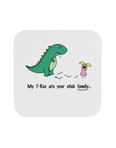 My T-Rex Ate Your Stick Family - Color Coaster by TooLoud-Coasters-TooLoud-White-Davson Sales