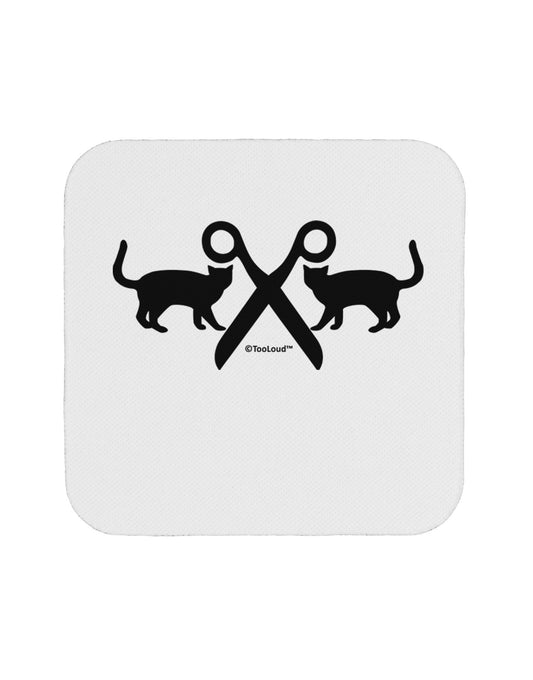 Two Cats With Scissors Coaster by TooLoud-Coasters-TooLoud-White-Davson Sales