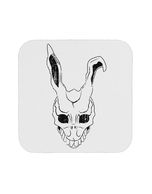 Scary Bunny Face White Distressed Coaster-Coasters-TooLoud-White-Davson Sales