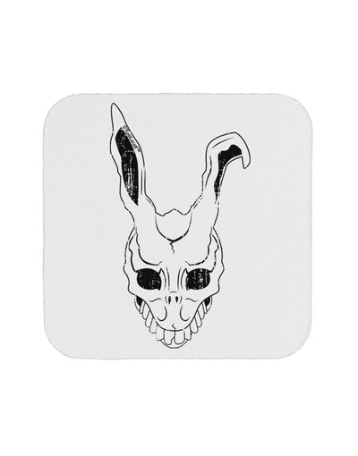 Scary Bunny Face White Distressed Coaster-Coasters-TooLoud-White-Davson Sales