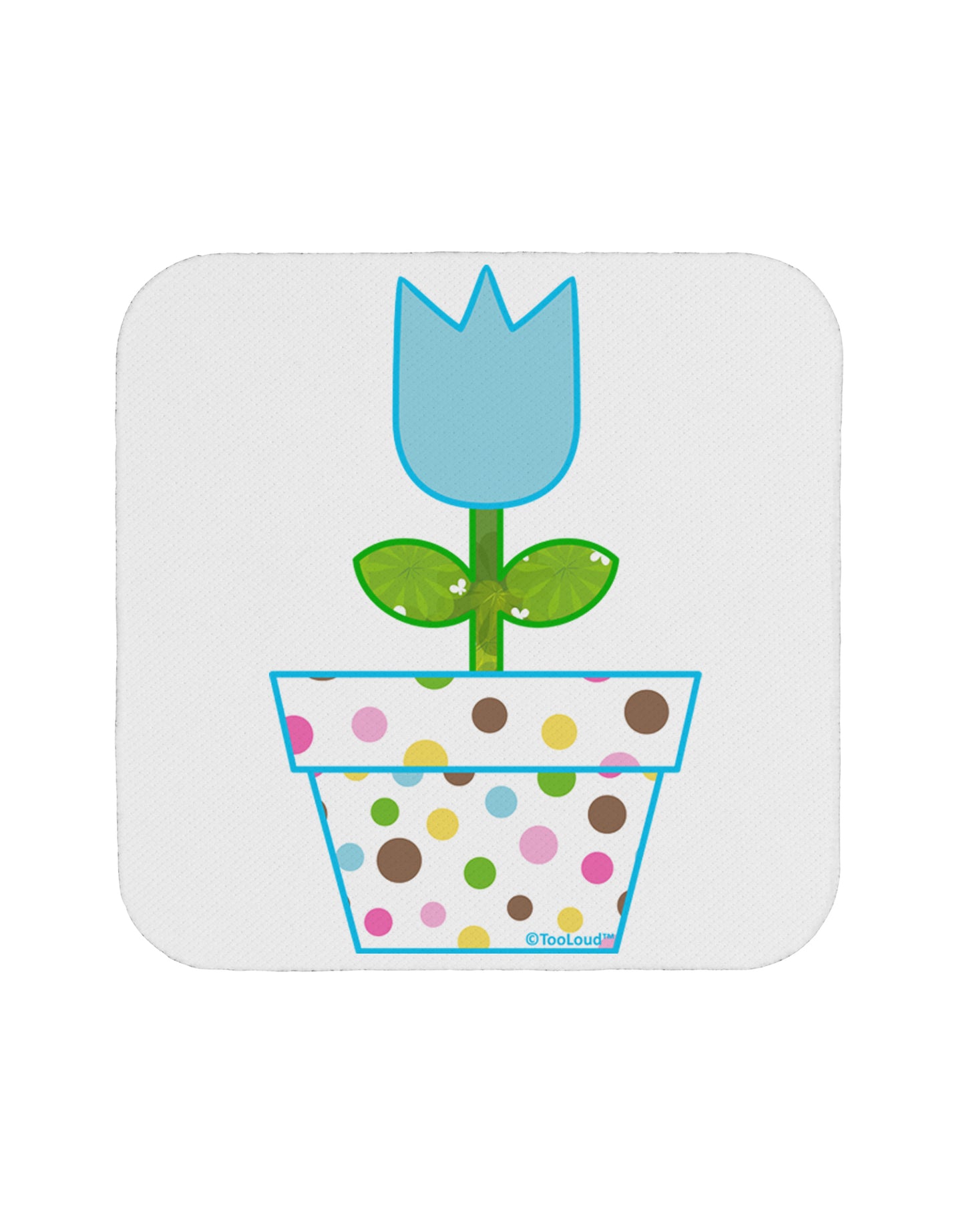 Easter Tulip Design - Blue Coaster by TooLoud-Coasters-TooLoud-White-Davson Sales