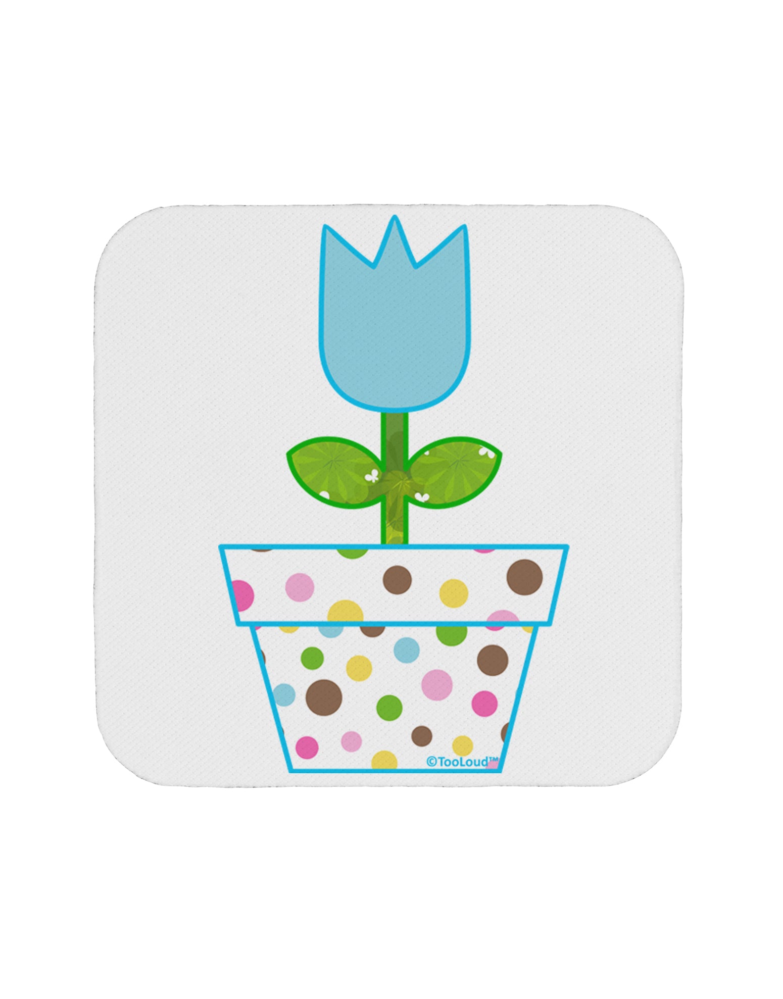 Easter Tulip Design - Blue Coaster by TooLoud-Coasters-TooLoud-White-Davson Sales