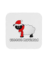 Fleece Navidad Christmas Sheep Coaster-Coasters-TooLoud-White-Davson Sales