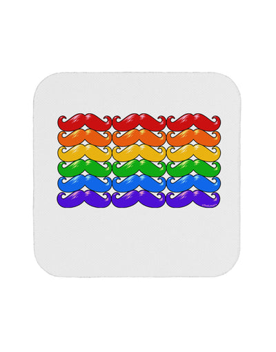 Rainbow Mustaches Gay Pride Flag Coaster-Coasters-TooLoud-White-Davson Sales