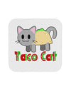 Cute Taco Cat Design Text Coaster by TooLoud-Coasters-TooLoud-White-Davson Sales