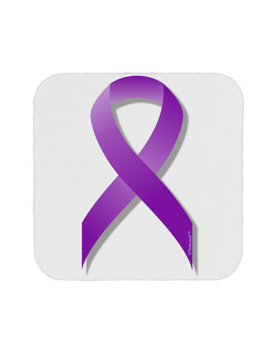 Epilepsy Awareness Ribbon - Purple Coaster-Coasters-TooLoud-White-Davson Sales