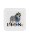 Lion Watercolor B Text Coaster-Coasters-TooLoud-White-Davson Sales