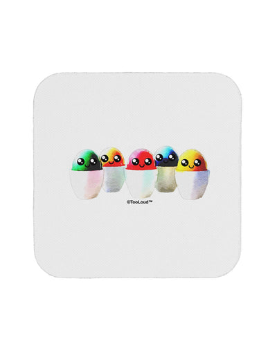 Kawaii Easter Eggs - No Text Coaster by TooLoud-Coasters-TooLoud-White-Davson Sales