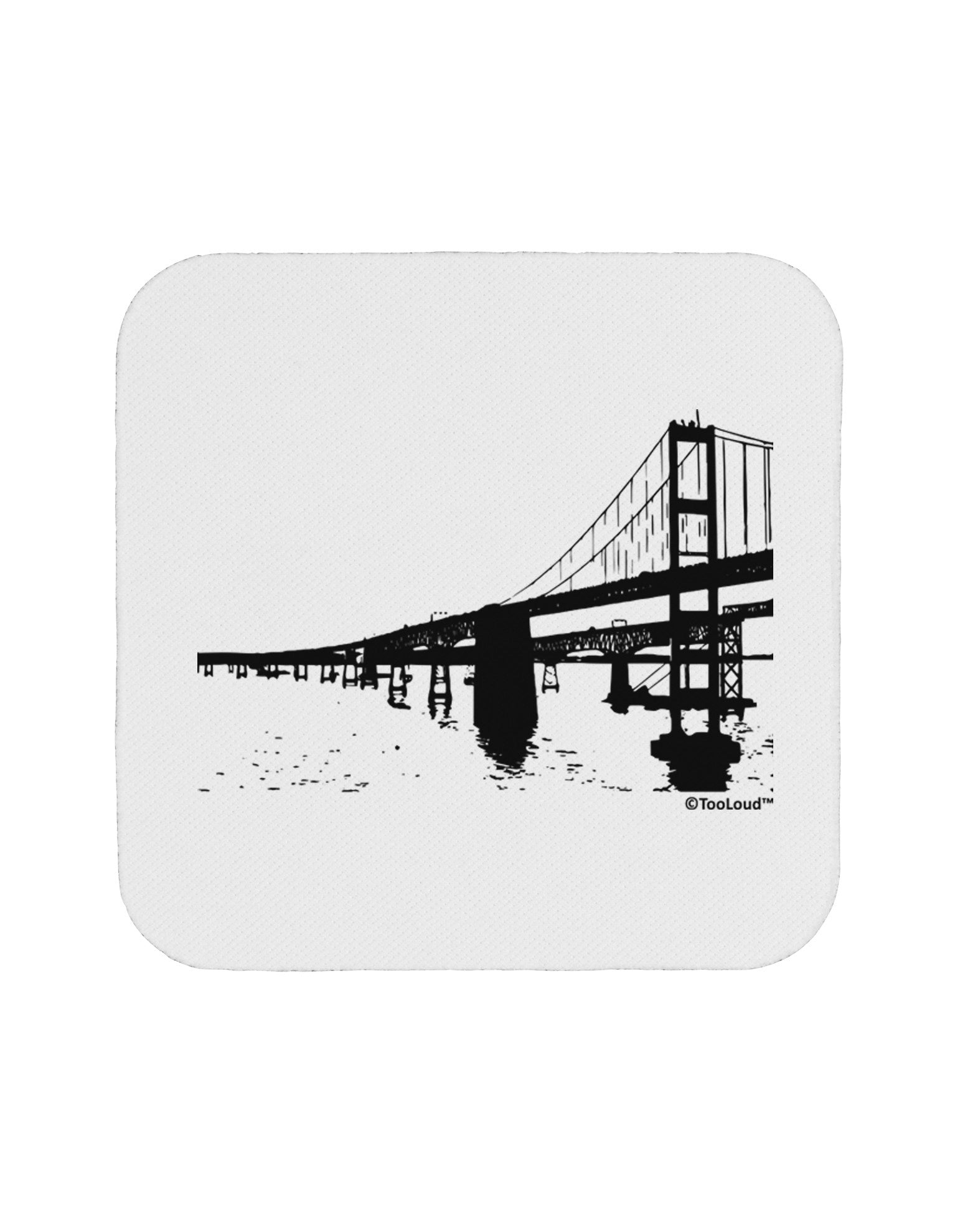 Bay Bridge Cutout Design Coaster by TooLoud-Coasters-TooLoud-White-Davson Sales