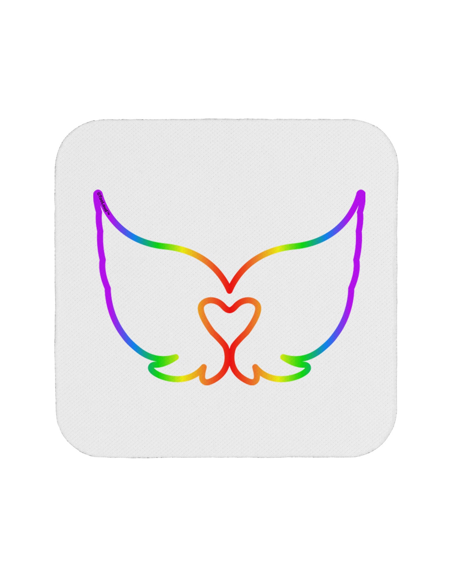 Cute Rainbow Angel Wings Heart Coaster-Coasters-TooLoud-White-Davson Sales