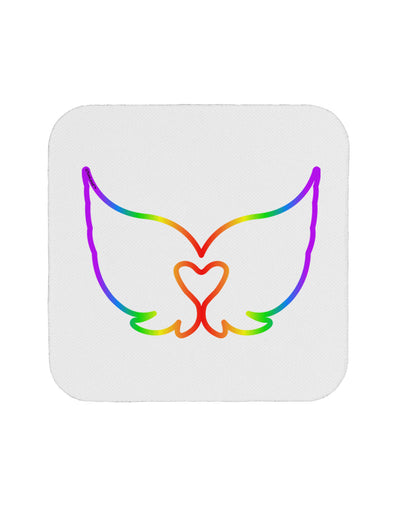 Cute Rainbow Angel Wings Heart Coaster-Coasters-TooLoud-White-Davson Sales