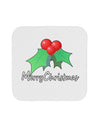 Mistletoe Merry Christmas Text Coaster-Coasters-TooLoud-White-Davson Sales