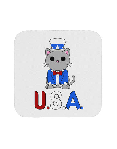 Patriotic Cat - USA Coaster by TooLoud-Coasters-TooLoud-White-Davson Sales